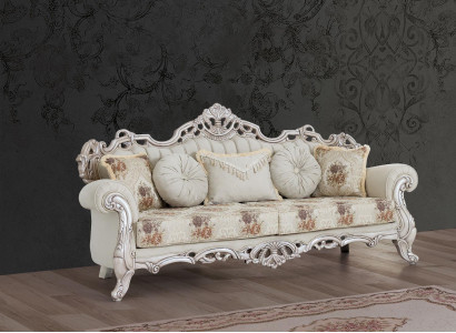 Luxury Three Seater Couch Upholstery Furniture Velvet Baroque Rococo 3 Seat Sofa