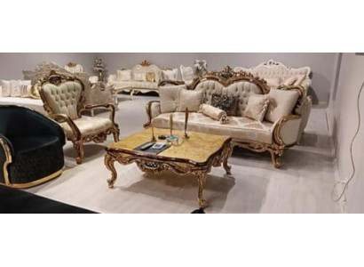 Classic Living room Sofa Upholstery Couch 3pcs. 3+1 + Coffee table for your home