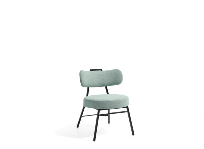 Elegant gray dining room chair with round padded seat