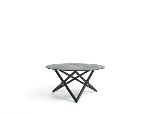 Luxurious round coffee table for the living room in a modern style