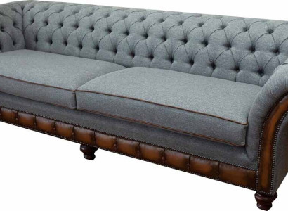 Luxury Sofa 4 Seater Living room Chesterfield Couch Design Gray Sofas new