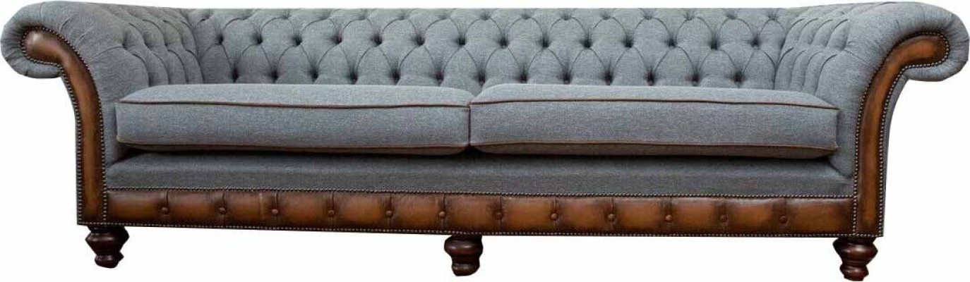 Luxury Sofa 4 Seater Living room Chesterfield Couch Design Gray Sofas new