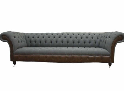 English Chesterfield Luxury Textile Sofa 4 Seater Sofa Upholstery Design Fabric Sofas