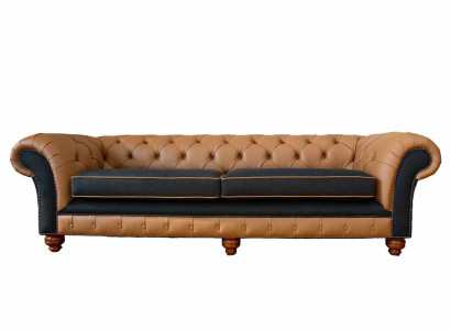 Stylish 4 Seater Living room Sofa Upholstery Couch Big Couches Chesterfield Leather Textile new