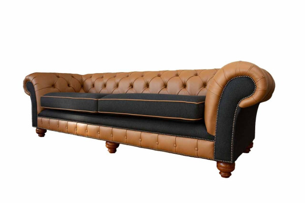 Stylish 4 Seater Living room Sofa Upholstery Couch Big Couches Chesterfield Leather Textile new