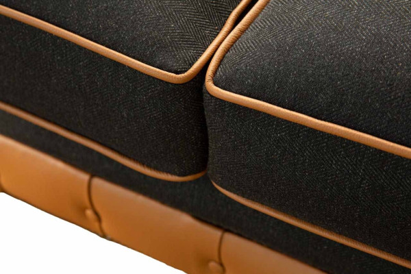 Stylish 4 Seater Living room Sofa Upholstery Couch Big Couches Chesterfield Leather Textile new