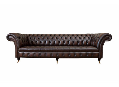 Leather Sofa Sofa 4 Seater Couch Luxury Classic Leather Chesterfield Sofas