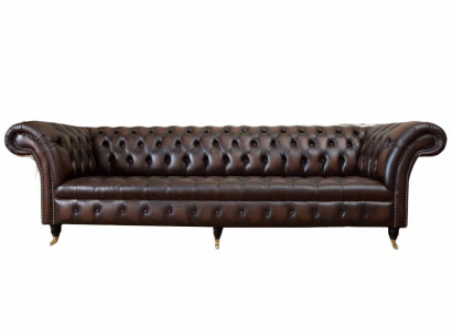Leather Sofa Sofa 4 Seater Couch Luxury Classic Leather Chesterfield Sofas