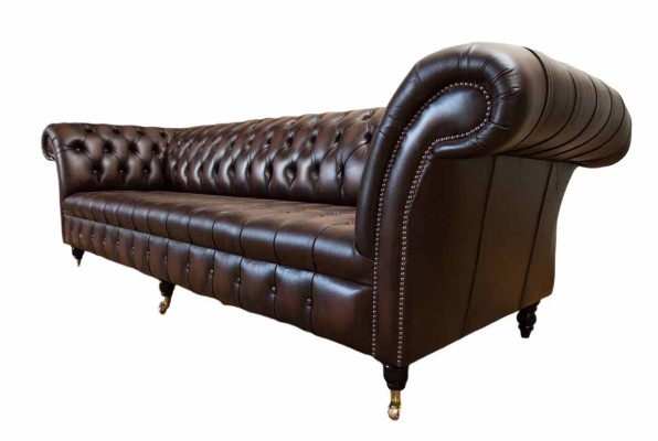 Leather Sofa Sofa 4 Seater Couch Luxury Classic Leather Chesterfield Sofas