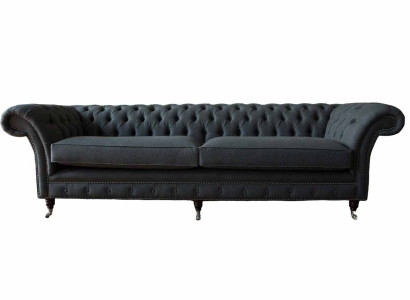 Design Sofa 4 Seater Couch Textile Upholstery Classic Sofas Chesterfield