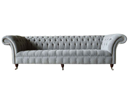 Chesterfield Design Sofa 4 Seater Couch Upholstery Luxury Textile Couches