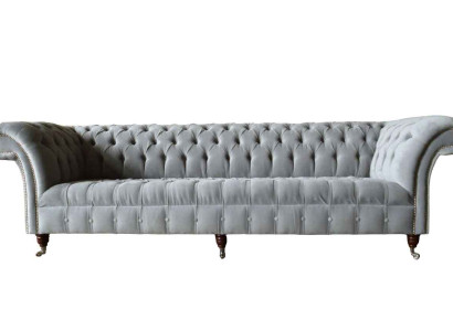 Chesterfield Design Sofa 4 Seater Couch Upholstery Luxury Textile Couches