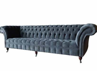 Four Seater Sofa 4 Seater Sofas Modern Gray Design Fabric Chesterfield
