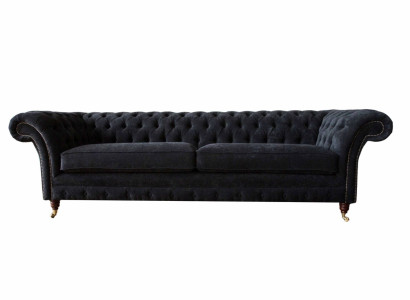 Design Sofa 4 Seater Upholstery Luxury Classic Textile Chesterfield Sofas
