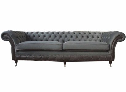 Design Couch Luxury Upholstered Sofas Sofa 4 Seater Chesterfield Luxury Gray