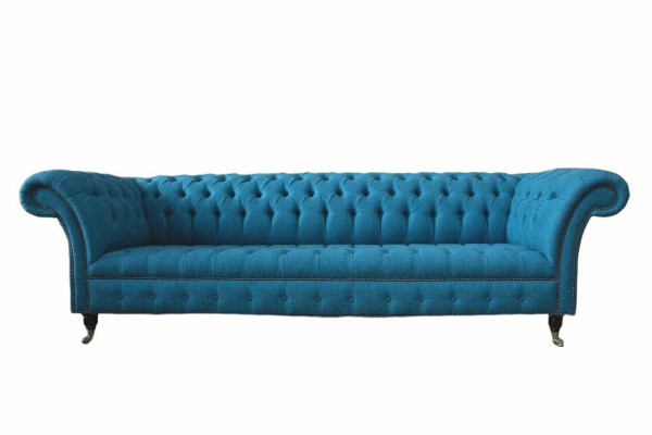 Chesterfield Upholstery Sofas Design Textile Sofa 4 Seater Sofa Luxury Design Blue e
