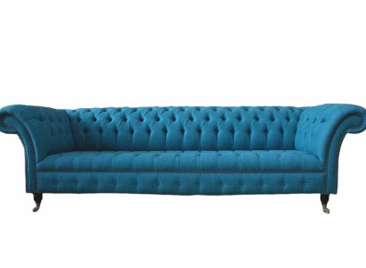 Chesterfield Upholstery Sofas Design Textile Sofa 4 Seater Sofa Luxury Design Blue e