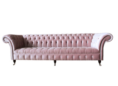 Chesterfield Pink Couch Sofa Upholstery 4 Seater Couches Seat Sofas