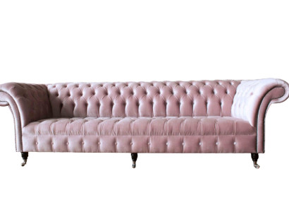 Chesterfield Pink Couch Sofa Upholstery 4 Seater Couches Seat Sofas