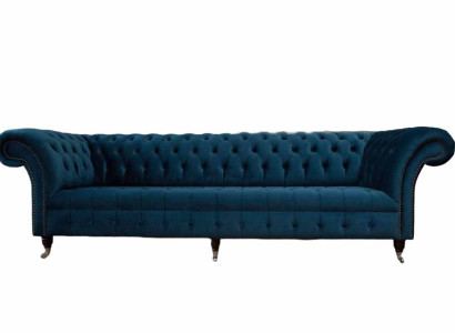 Design Sofa Chesterfield Upholstery Modern Textile Fabric 4 Seater Sleep