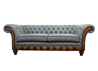 Luxury Three Seater Modern Couch Furniture Gray Sofas Fabric Textile Upholstery