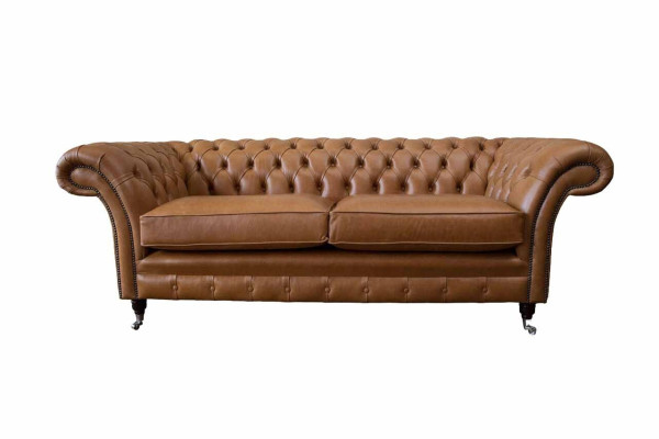 Sofa 3 Seater Leather Sofas Couch Upholstery Living room Chesterfield Three Seater