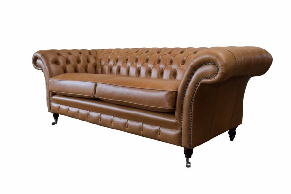 Sofa 3 Seater Leather Sofas Couch Upholstery Living room Chesterfield Three Seater