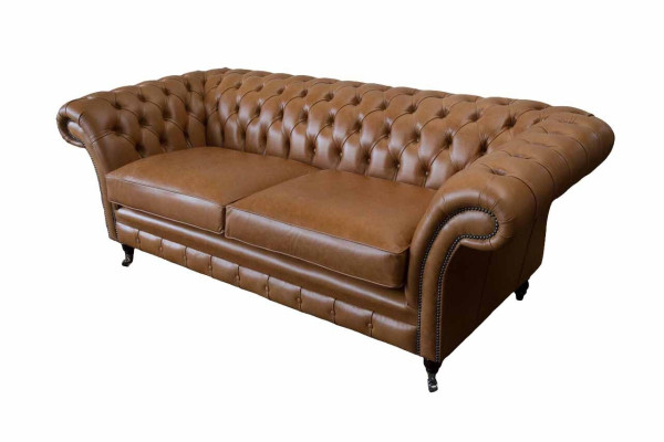 Sofa 3 Seater Leather Sofas Couch Upholstery Living room Chesterfield Three Seater