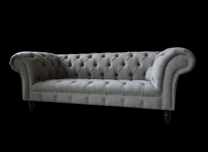 Chesterfield Couch 3 Seater Upholstery Seat Textile Fabric Couches Sofa new