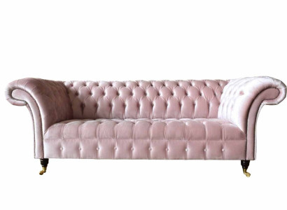 Chesterfield 3 Seater Sofa Fabric Sofa Pink Living room Upholstery Sofas new