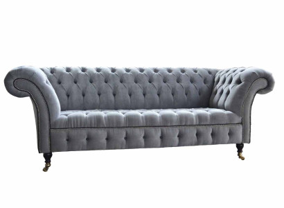 Chesterfield 3 Seater Couch Seat Textile Fabric Couches Sofas Sofa Upholstery