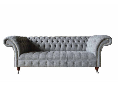 Gray Designer Couch Sofa Three Seater Luxury Couches Furniture Sofas Textile