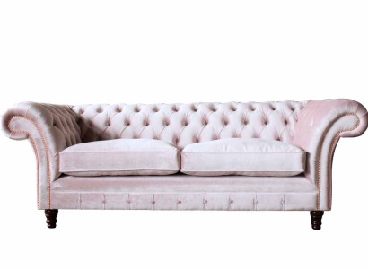 Sofa 3 Seater Couch Furniture Design Chesterfield Seat Textile Upholstery new