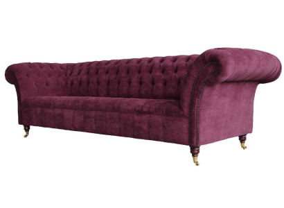 Chesterfield Design Couch Upholstery Textile Sofa Couches 3 Seater new