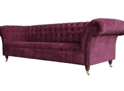 Chesterfield Design Couch Upholstery Textile Sofa Couches 3 Seater new