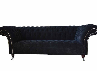 Design Sofa Couch Upholstery 3 Seater Sofas Blue Couches Seat Fabric new