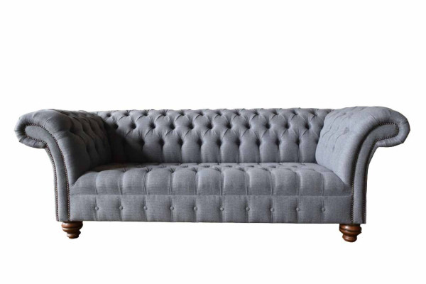 Chesterfield 3 Seater Couch Upholstery Seat Textile Fabric Couches Sofa new