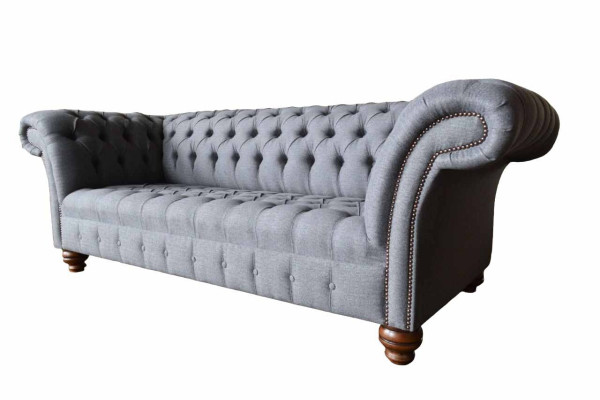 Chesterfield 3 Seater Couch Upholstery Seat Textile Fabric Couches Sofa new