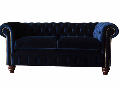 Blue e Chesterfield English Classic r Style Sofa Couch 3 Seat Upholstery 230cm
