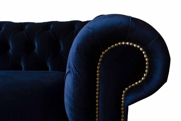 Blue e Chesterfield English Classic r Style Sofa Couch 3 Seat Upholstery 230cm