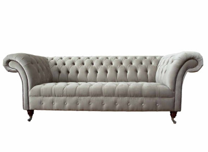 Chesterfield Sofa 3 Seat Upholstery Couches Sofas Couch Three Seater Gray new
