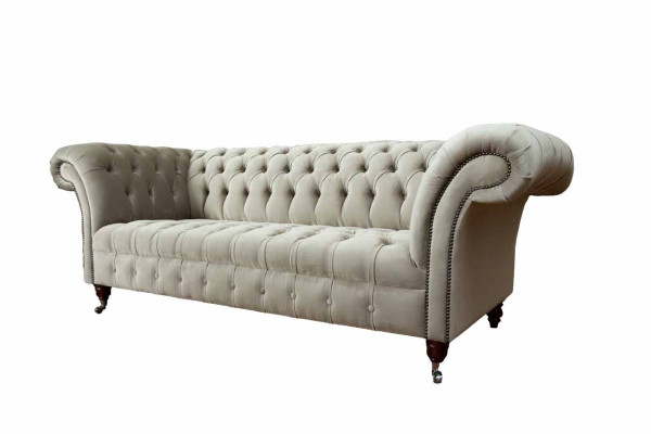 Chesterfield Sofa 3 Seat Upholstery Couches Sofas Couch Three Seater Gray new