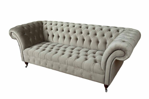 Chesterfield Sofa 3 Seat Upholstery Couches Sofas Couch Three Seater Gray new