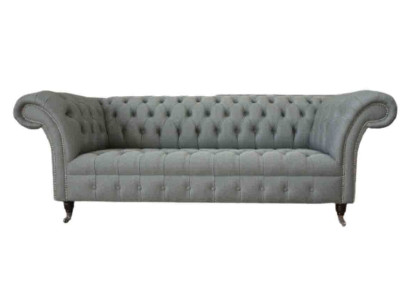 Sofa 3 Seater Couch Fabric Modern Luxury Gray Chesterfield Three Seater new
