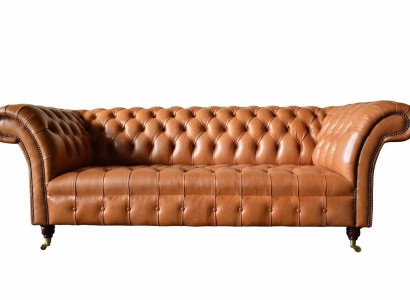 Sofa 3 Seater Seat Modern Chesterfield Sofas Couches Upholstery Brown new
