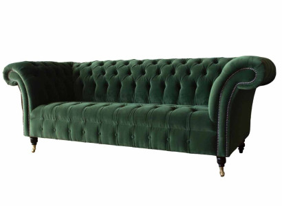 Design Sofa 3 Seater Couch Upholstery Chesterfield Living room Textile Couches