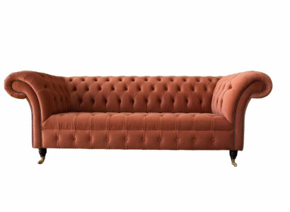 Luxury Chesterfield 3 Seater Couch Upholstery Textile Couches Fabric Sofa new
