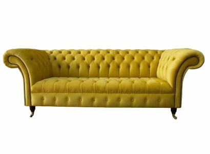 Chesterfield 3 Seater Upholstery Couch Style Couches Textile Fabric Sofa new
