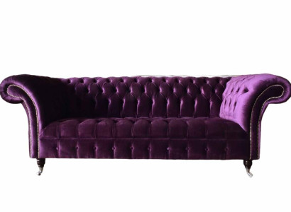 Chesterfield 3 Seater Design Sofa Upholstery Seat Fabric Luxury Couches new