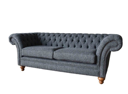 Gray Chesterfield 3 Seater Gray Textile Design Couches Upholstery Sofas